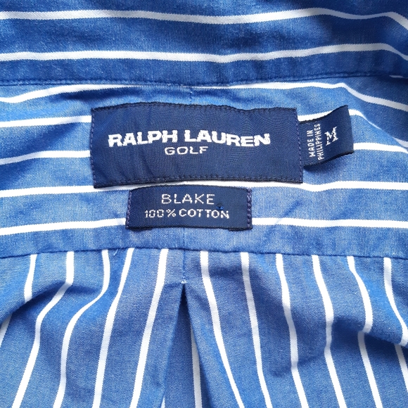 Vintage Ralph Lauren Golf Blake striped short-sleeved button down shirt - Picture 4 of 4